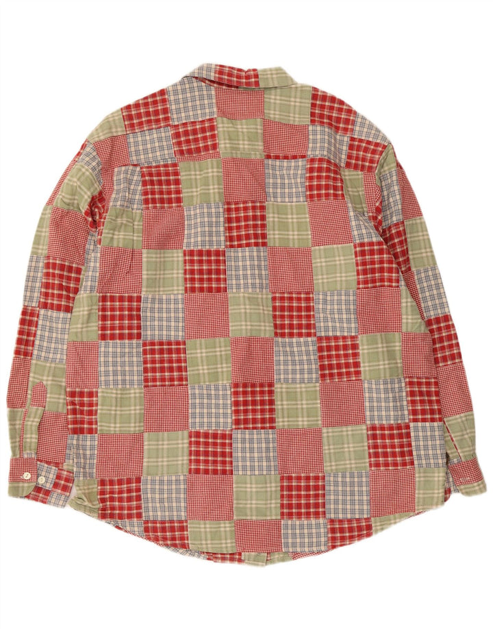 Eddie Bauer Camisa de franela para mujer UK 46 Grande Algodón de patchwork multicolor