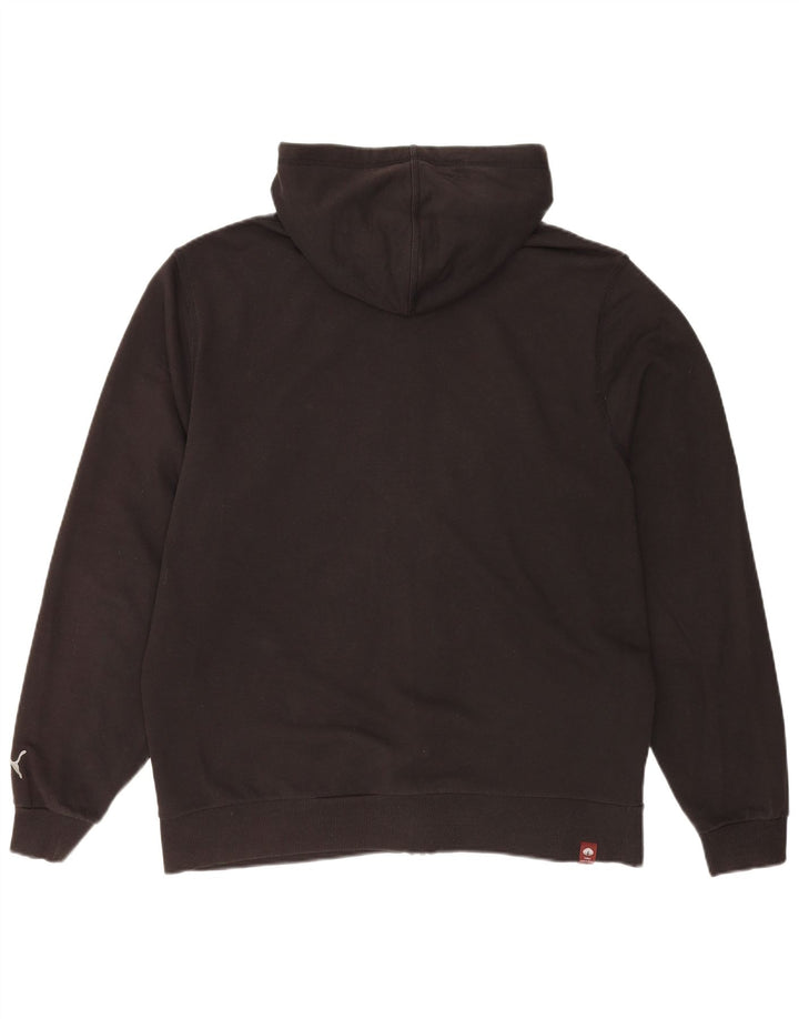PUMA Sudadera con capucha y cremallera gráfica para hombre XL Algodón negro