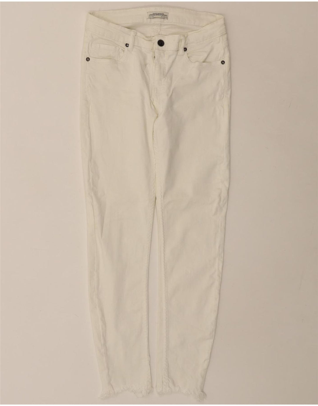 ZARA Vaqueros Slim Mujer EU 38 Small W28 L26 Blanco