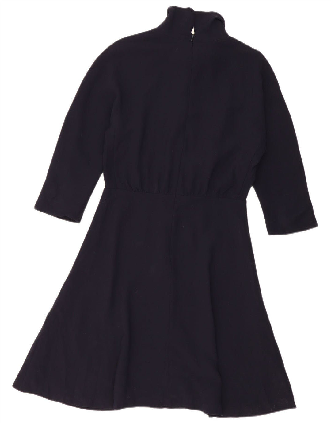 Jigsaw Vestido acampanado de manga 3/4 para mujer UK 40 Mediano Azul marino Poliéster