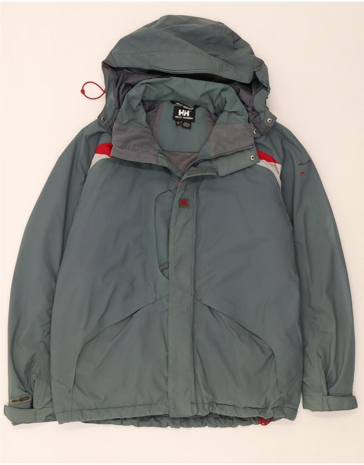 Helly Hansen Chaqueta cortavientos con capucha para hombre Reino Unido 40 Grande Azul Colorblock
