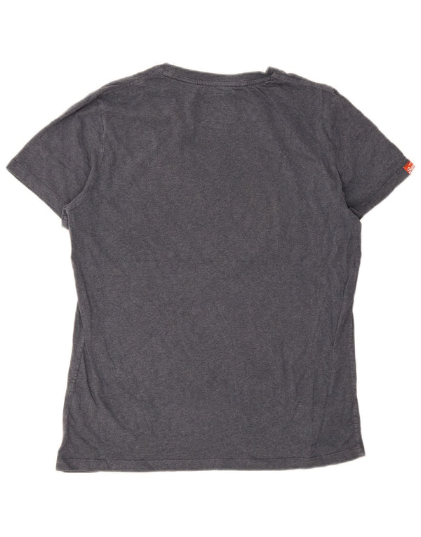 Superdry Hombre Camiseta Gráfica Top XL Algodón Gris