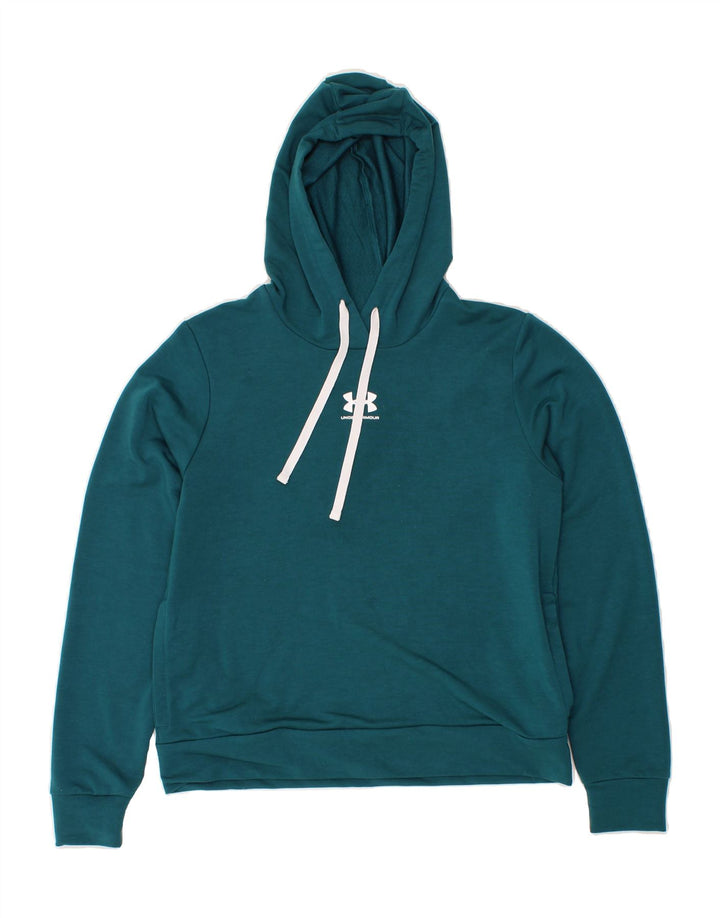 UNDER ARMOUR Womens Oversized Hoodie Jumper UK 10 Small Green Polyester Vintage Under Armour and Second-Hand Under Armour from Messina Hembry 