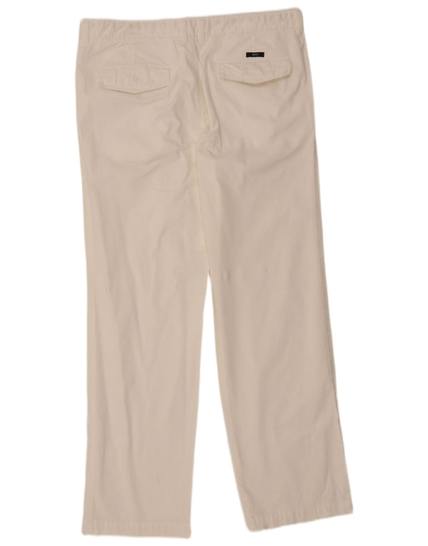 Hugo Boss Pantalón chino recto para hombre IT 52 XL W38 L33 Algodón blanco