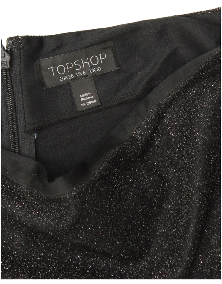 TOPSHOP Minifalda para mujer UK 10 Small W28 Poliéster negro