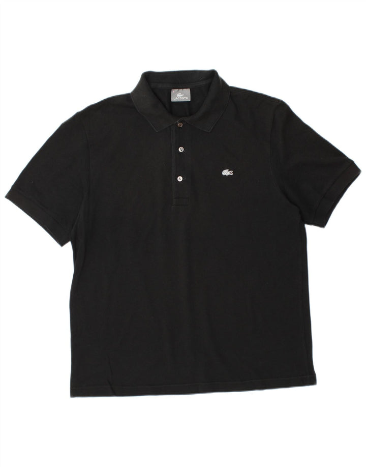 LACOSTE Polo para hombre talla 5 grande algodón negro