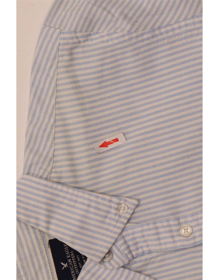 American Eagle Camisa Slim Fit De Algodón A Rayas Azul Pequeño Para Hombre