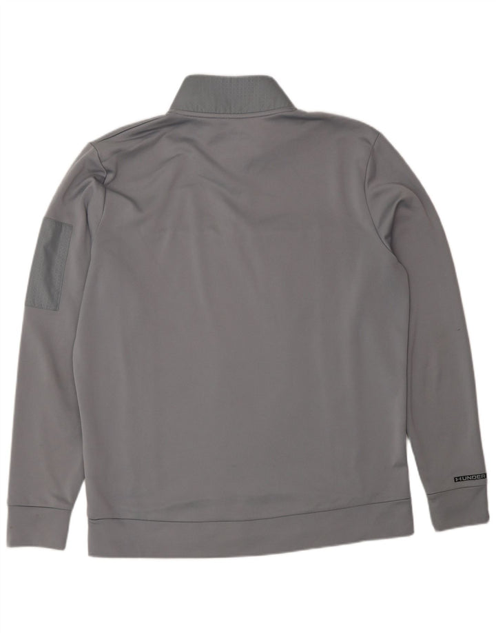 Under Armour Hombre Zip Neck Sudadera Jumper Gris Medio Poliéster