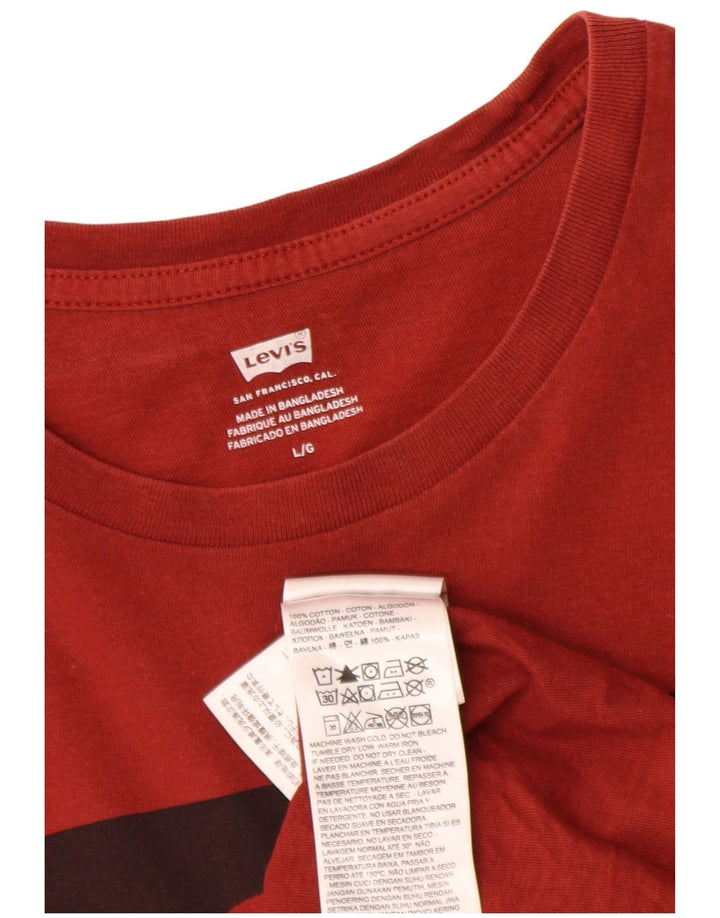 Levi's Camiseta gráfica para hombre Top grande de algodón rojo