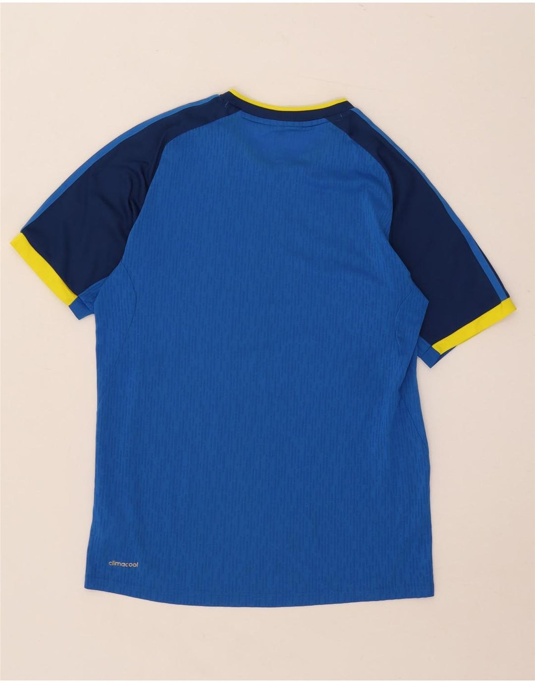 Adidas Hombre Climacool Camiseta Top Pequeño Azul Colorblock Poliéster