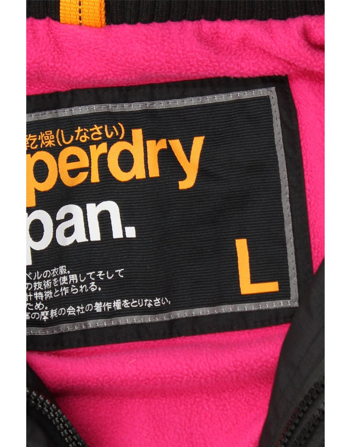 Superdry Chaqueta Cortavientos Con Capucha Para Mujer UK 44 Large Nylon Negro