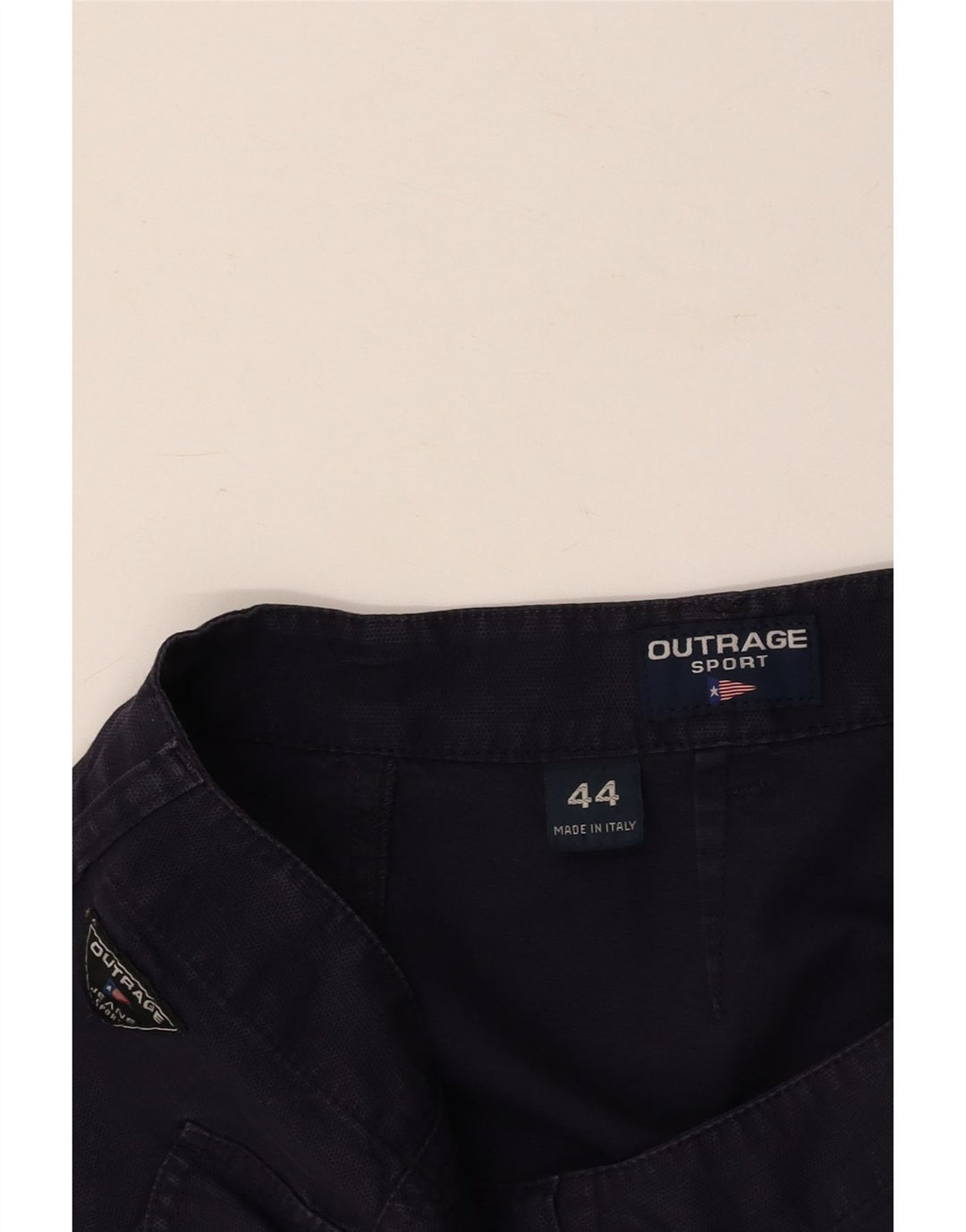 VINTAGE Mini falda cruzada para mujer IT 44 Mediana W28 Algodón azul marino