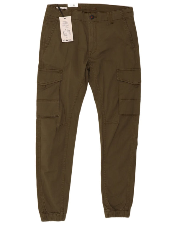 Jack & Jones Hombre Paul Joggers Pantalones Cargo W30 L30 Algodón Caqui
