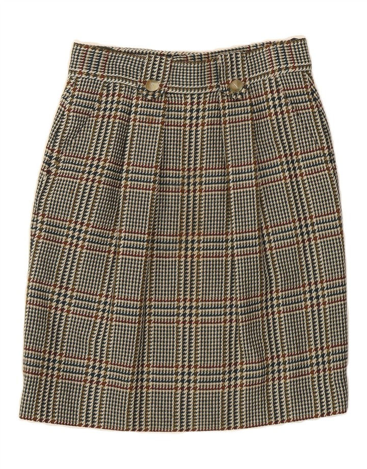 VINTAGE Womens Pencil Skirt W26 Small Multicoloured Check Vintage Vintage and Second-Hand Vintage from Messina Hembry 