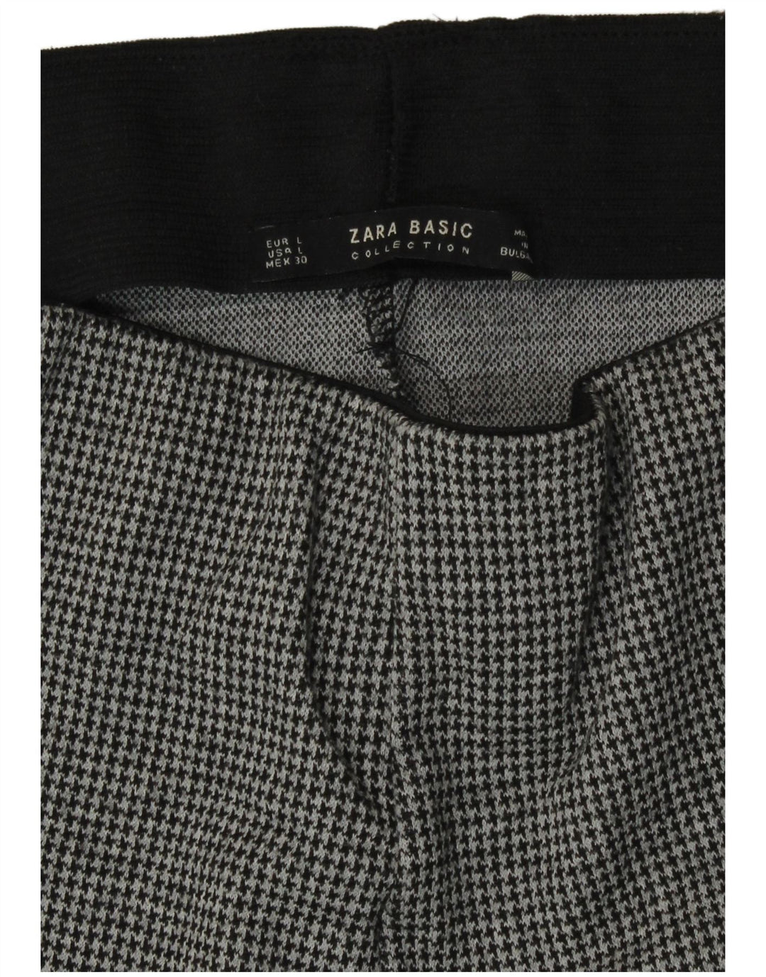 Zara Mujer Leggings Slim Fit UK 44 Grande Gris Pata De Gallo