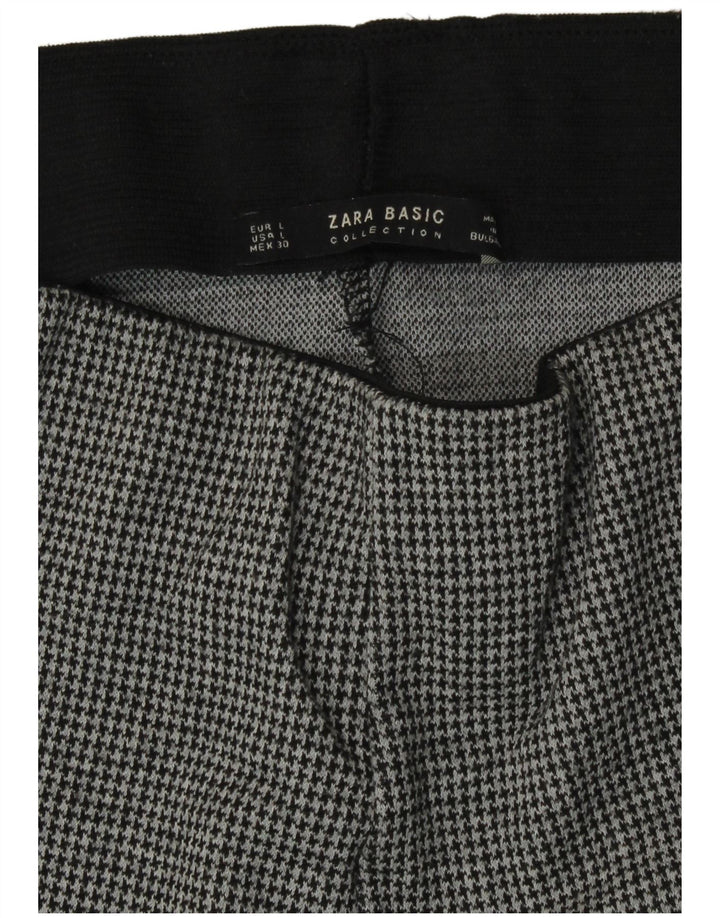 Zara Mujer Leggings Slim Fit UK 44 Grande Gris Pata De Gallo