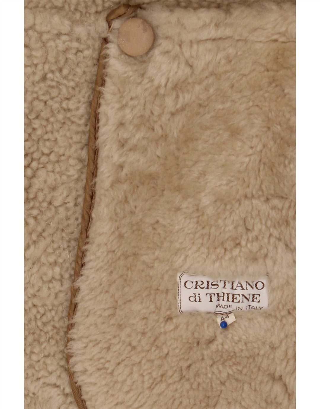 Cristiano Di Thiene Abrigo de piel de oveja para mujer IT 44 Beige medio