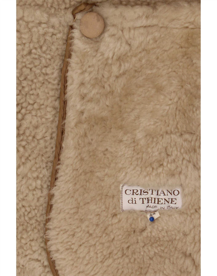 Cristiano Di Thiene Abrigo de piel de oveja para mujer IT 44 Beige medio
