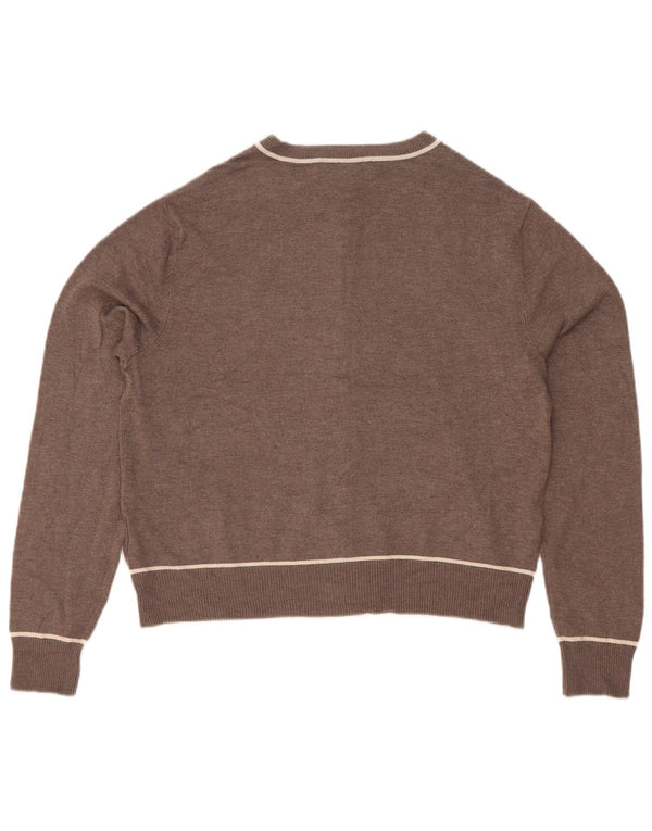 Marks & Spencer Suéter tipo cárdigan para mujer UK 10 Small Viscosa marrón