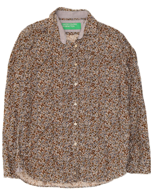 Camisa Benetton Hombre XL Algodón Floral Multicolor
