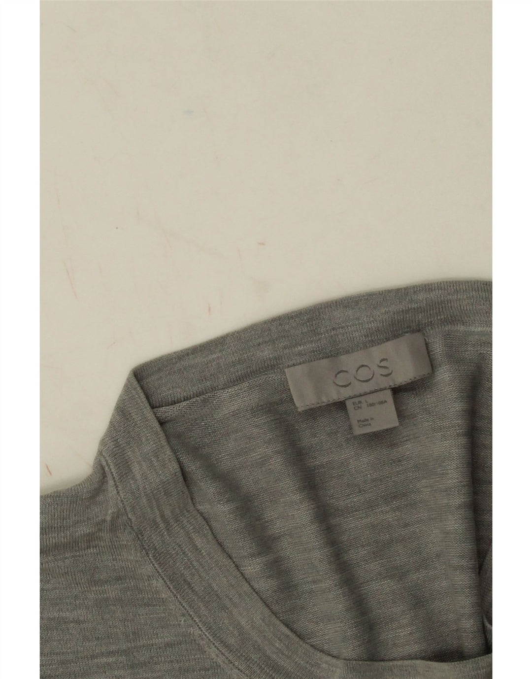 Cos Camiseta para hombre Top grande de algodón moteado gris