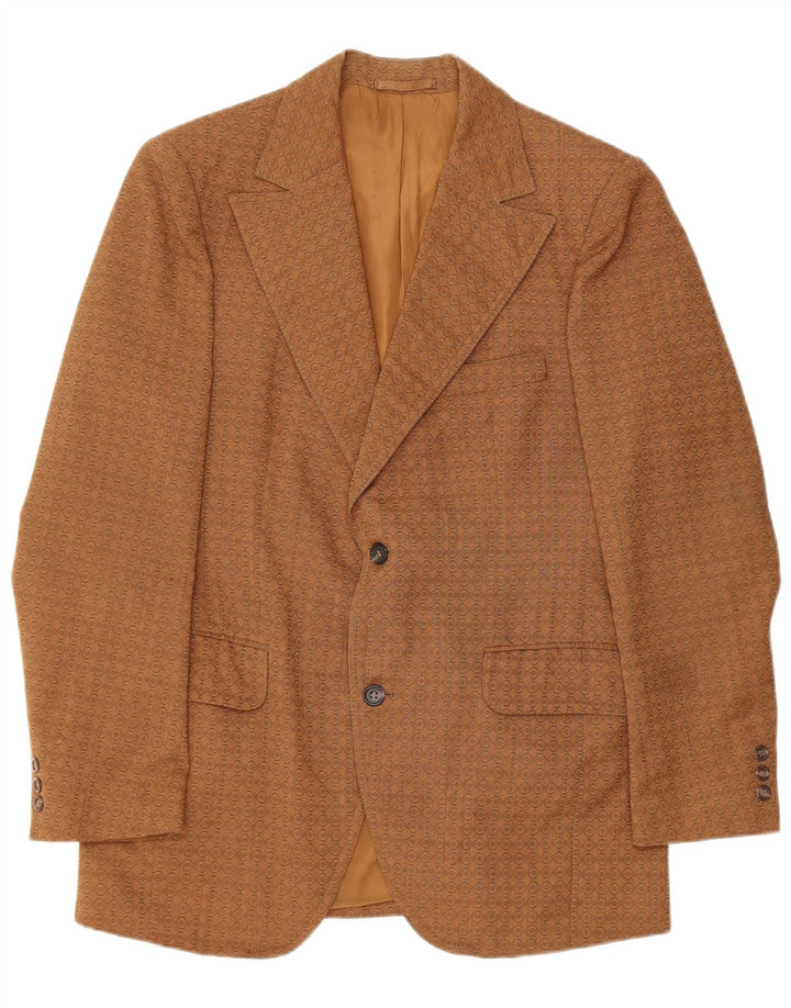 Varteks Chaqueta tipo blazer de 2 botones para hombre IT 48 Lana geométrica marrón medio