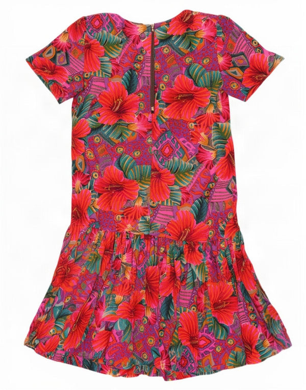 Vintage Womens A-Line Dress UK 12 Medium Multicoloured Floral