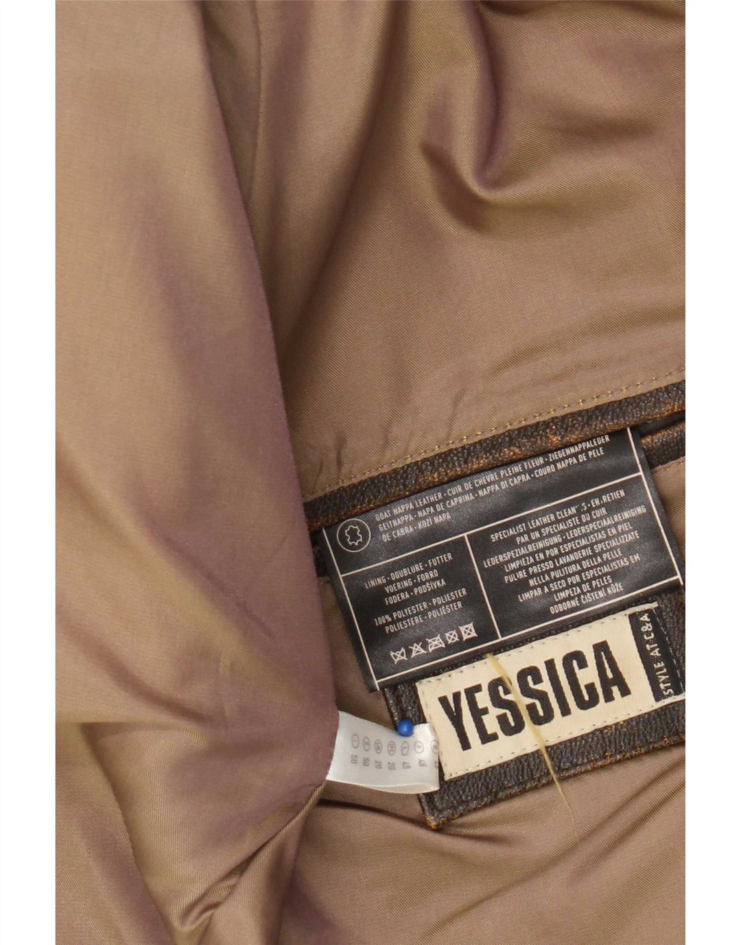 Yessica Chaqueta de cuero delgada para mujer UK 20 2XL Cuero marrón