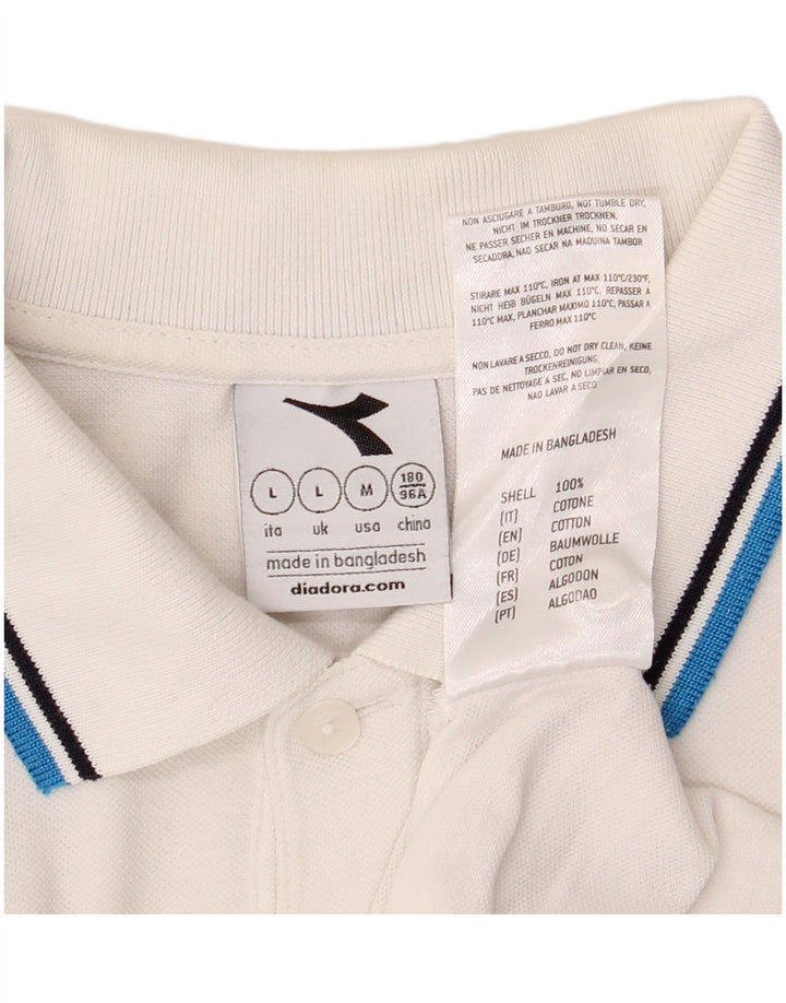 Diadora Polo Hombre Grande Blanco Algodón