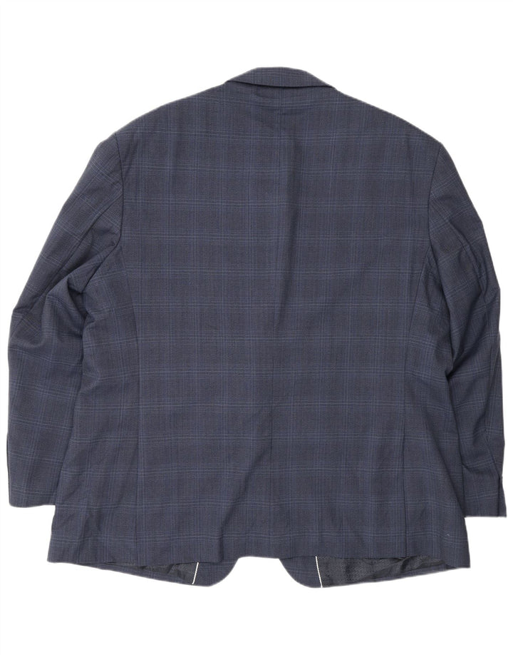 Pierre Cardin Chaqueta tipo blazer de 2 botones para hombre UK 50 5XL Azul marino a cuadros