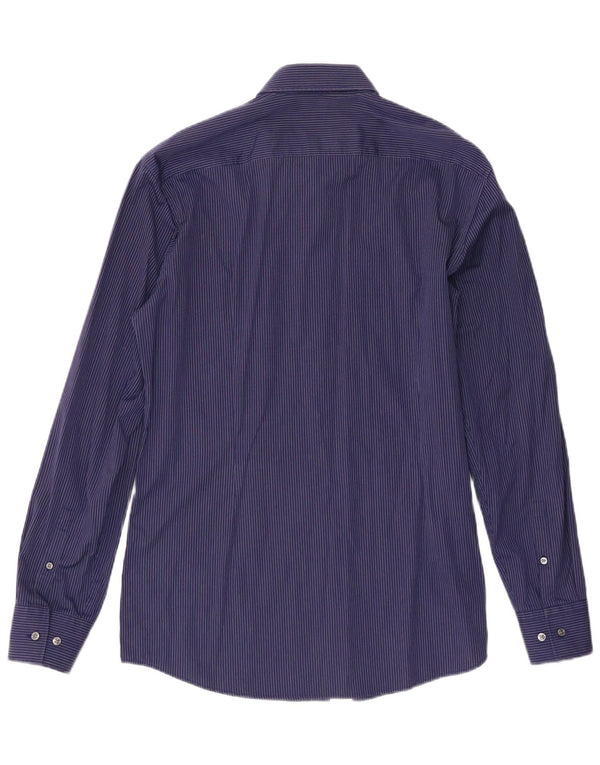 Hugo Boss Camisa slim fit para hombre Talla 41 16 Algodón a rayas azul grande