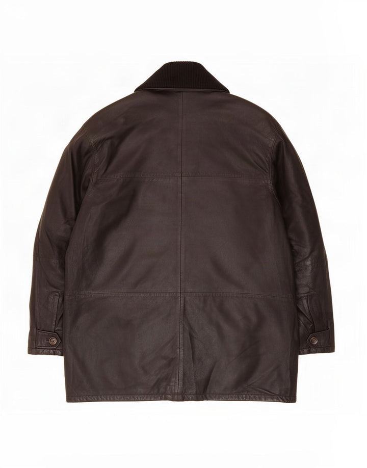 Bugatti Chaqueta de cuero para hombre Reino Unido 40 Grande Negro