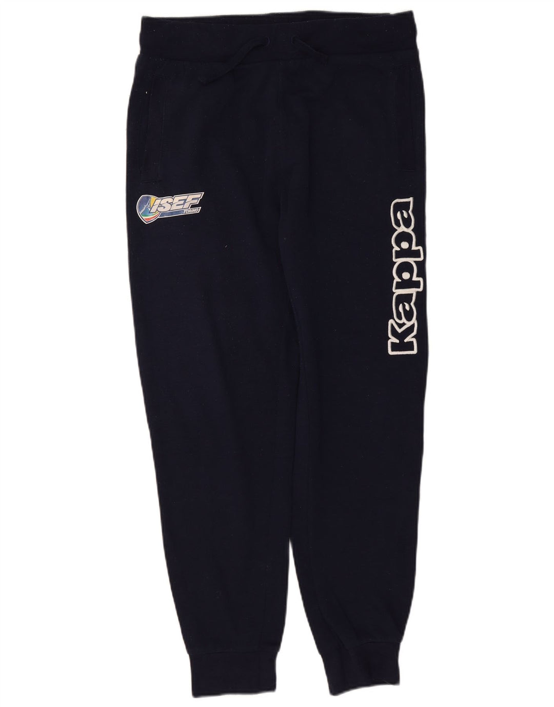 Kappa Hombre Pantalones De Chándal Gráfico Joggers Small Azul Marino Poliéster