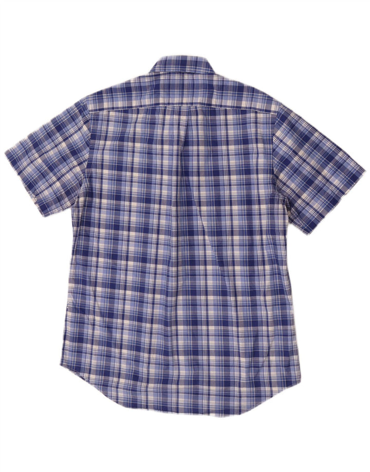 Ralph Lauren Camisa De Manga Corta Para Hombre Algodón A Cuadros Azul Medio