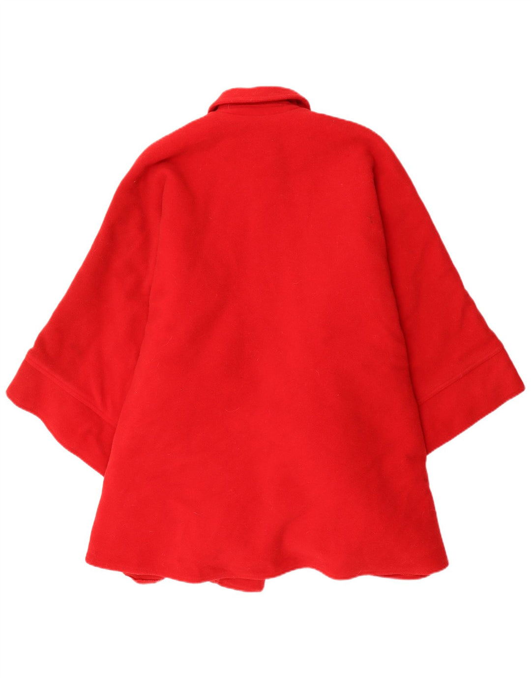 Vintage Niñas Poncho Abrigo 11-12 Años Lana Roja
