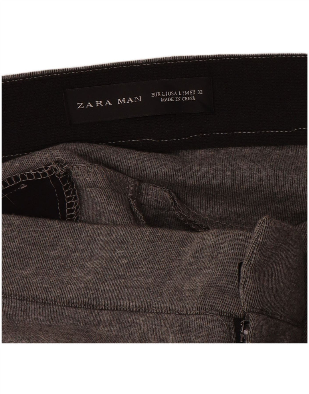 ZARA Pantalón Slim Hombre W34 L27 Algodón Gris