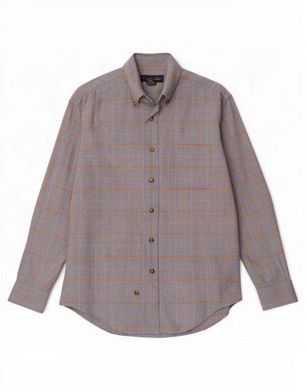 Brooks Brothers Camisa de franela para hombre Algodón a cuadros azul medio