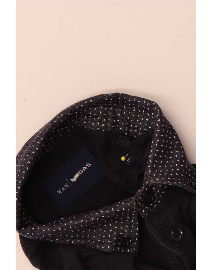Polo Gas para hombre, talla grande, azul marino