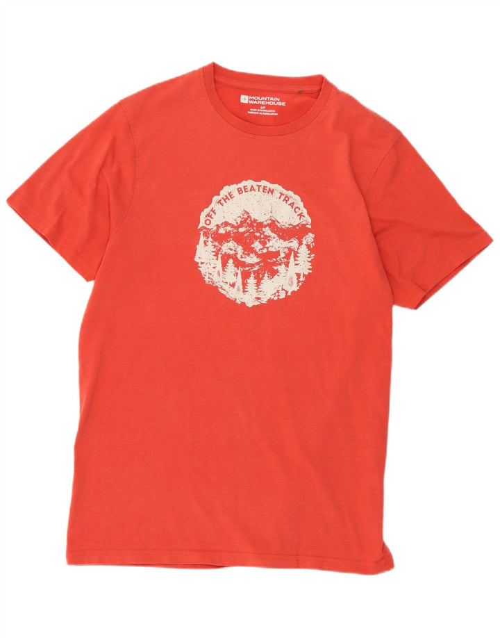 Mountain Warehouse Camiseta gráfica para hombre Top pequeño de algodón rojo