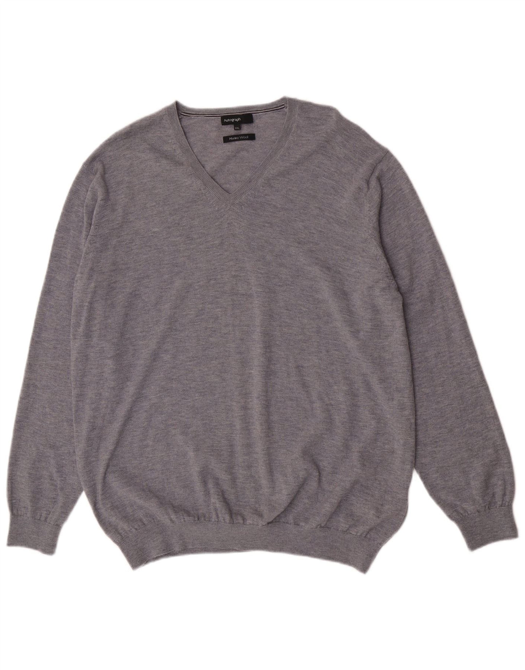 Marks & Spencer Suéter con Cuello en V Autograph para Hombre 2XL Lana Gris