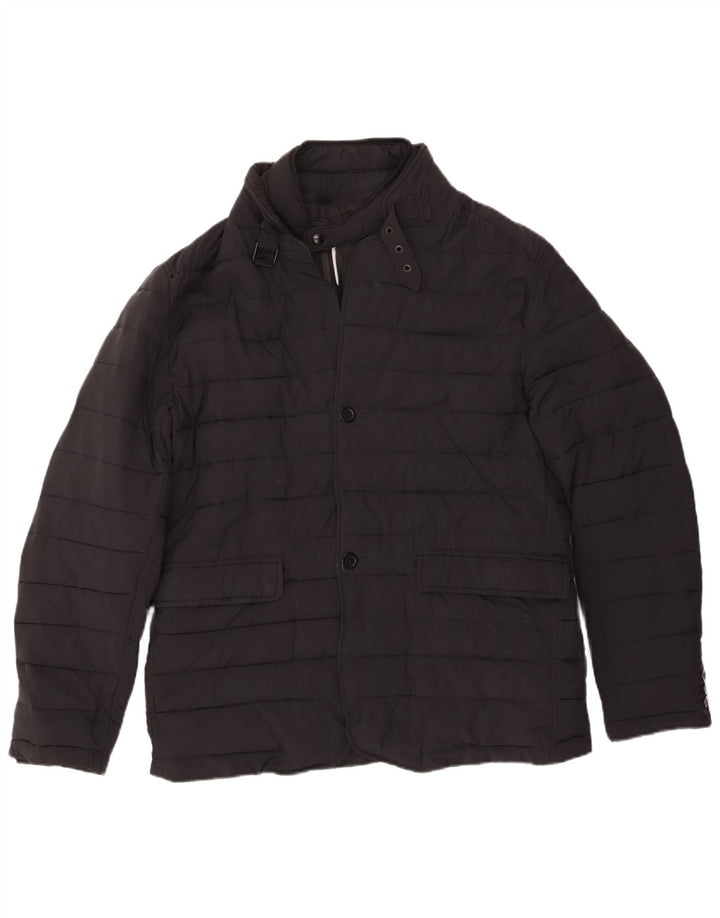 Zara Hombre Chaqueta Acolchada UK 40 Grande Poliéster Negro