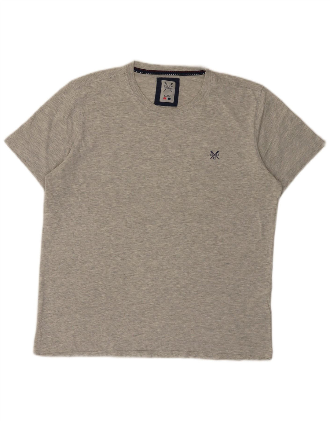 CREW CLOTHING Camiseta para hombre Top Grande Gris Algodón