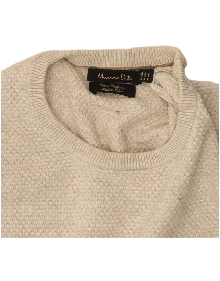 Jersey Massimo Dutti Hombre Cuello Redondo Algodón Beige Medio