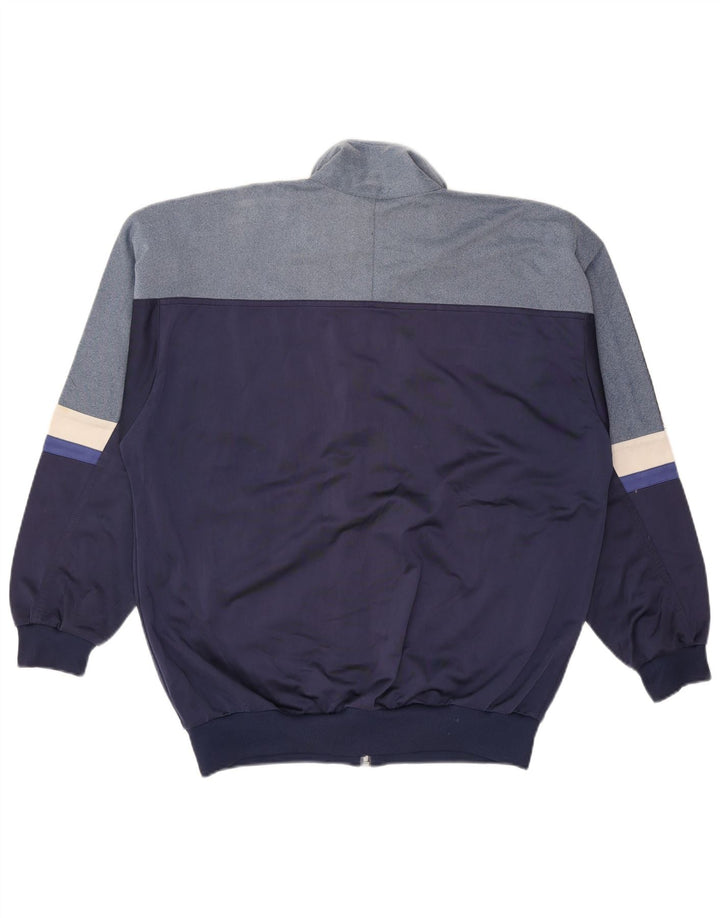 ASICS Chaqueta de chándal con gráfico para hombre, talla grande, color azul marino