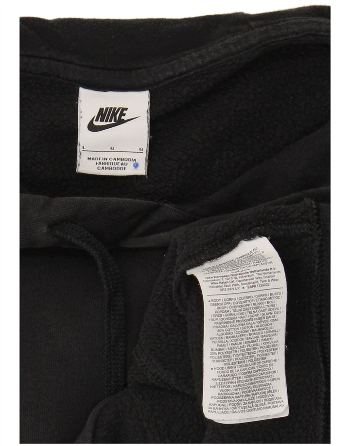 NIKE Sudadera con capucha para hombre, talla grande, algodón negro