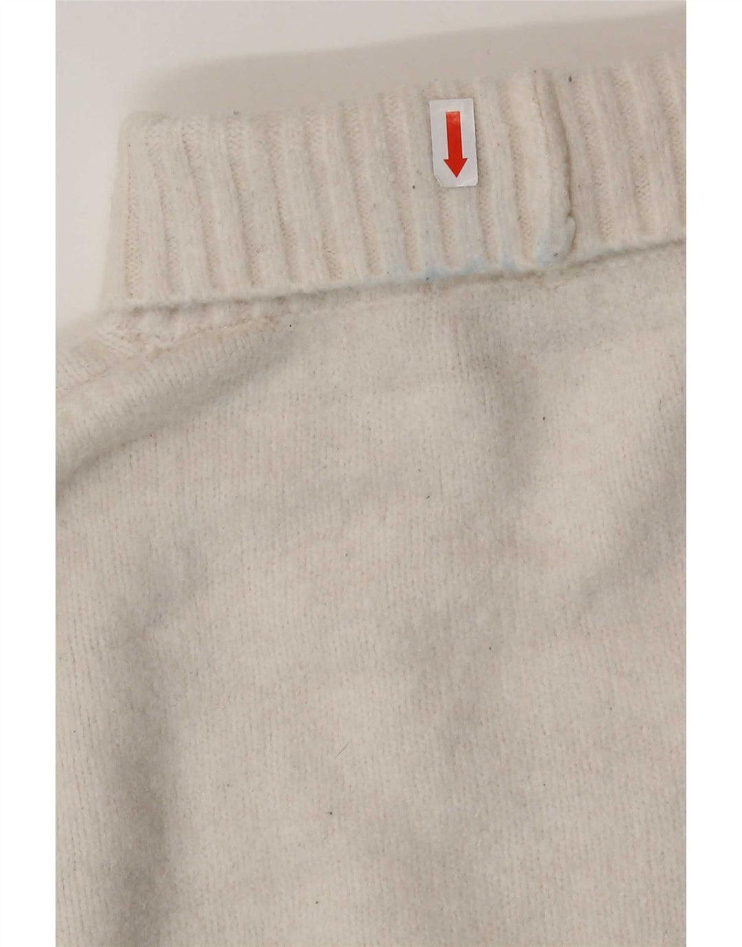 Zara Mujer Oversize Roll Neck Jumper Sweater UK 10 Small Blanco Acrílico