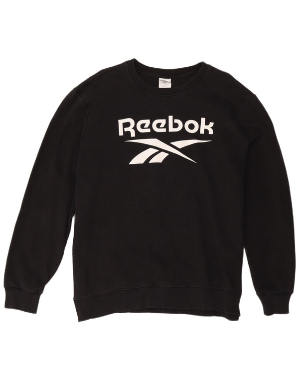 Reebok Hombre Graphic Sudadera Jumper XL Algodón Negro