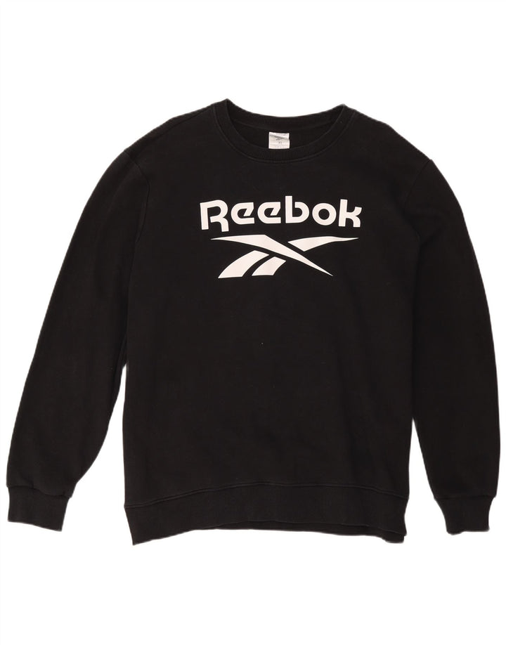 Reebok Hombre Graphic Sudadera Jumper XL Algodón Negro