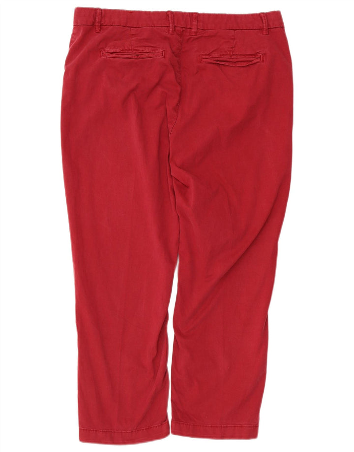 FAT FACE Pantalones capri rectos para mujer UK 12 Medium W34 L23 Algodón rojo