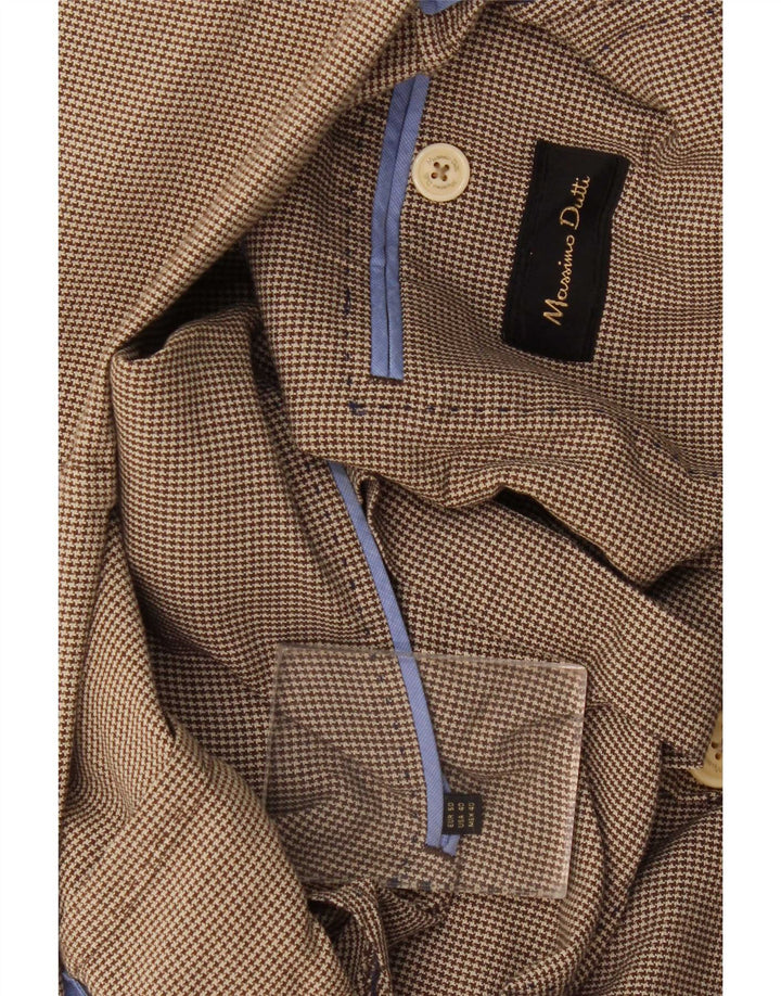 Massimo Dutti Chaqueta Blazer De 2 Botones Para Hombre EU 50 Marrón Medio Pata De Gallo